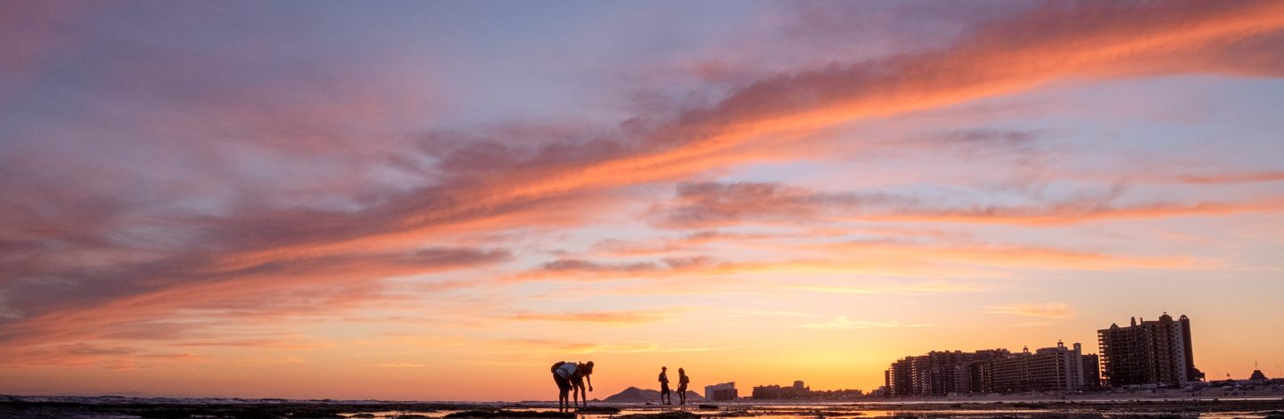 Sunset Beach two adults two children