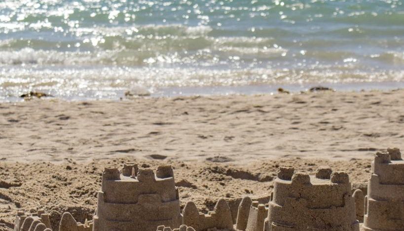 Sand castle on a beach